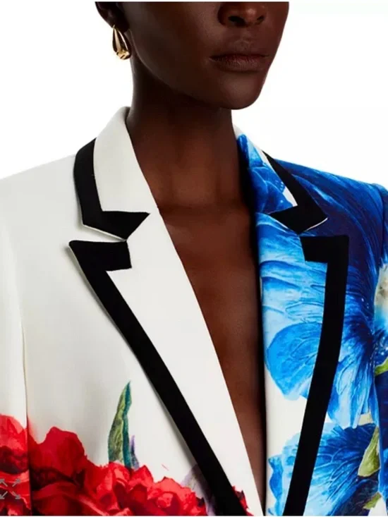 Alice + Olivia DENNY LE PARISIEN NOTCH COLLAR BOYFRIEND BLAZER, Size 8 - Picture 5 of 11